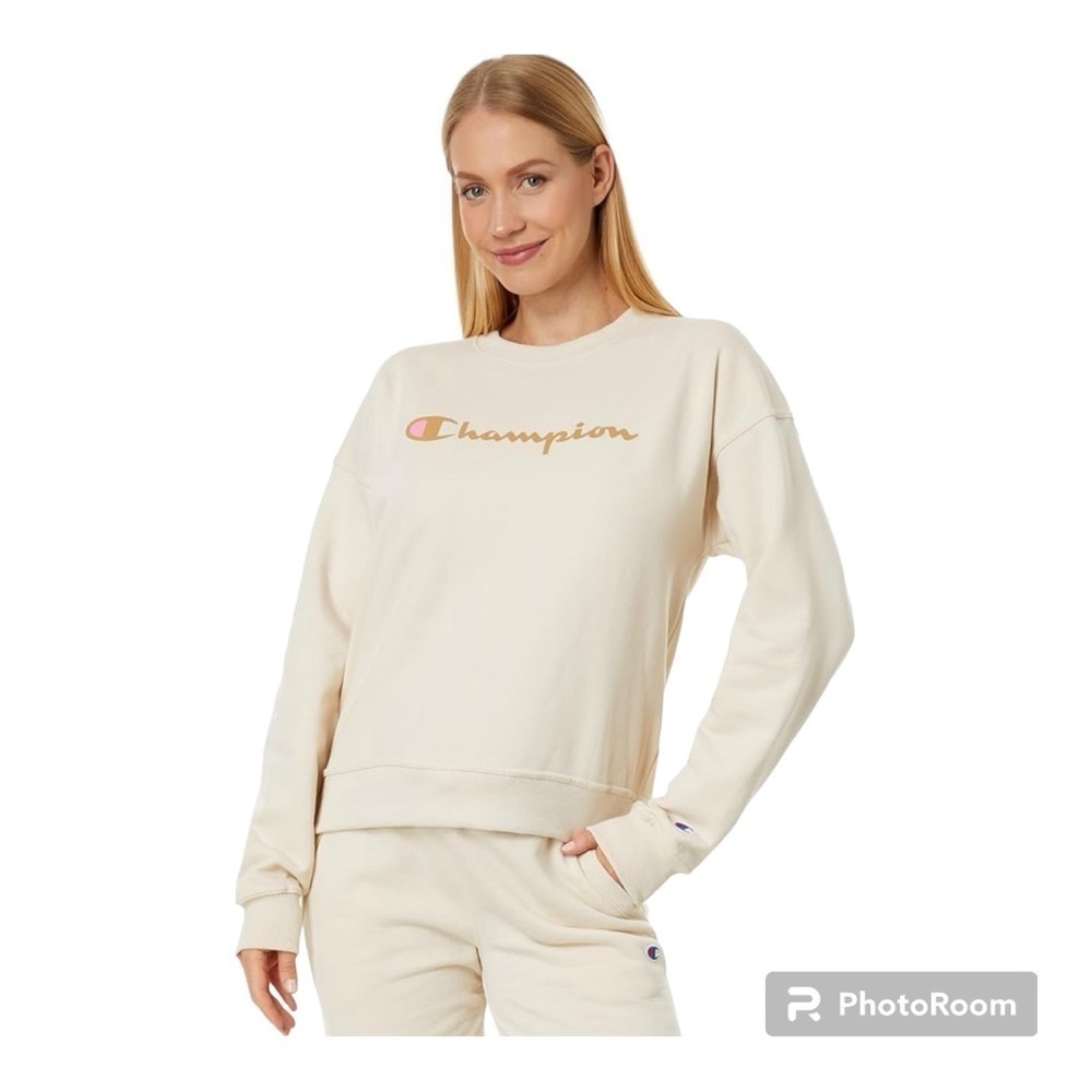 NWOT Champion Powerblend Graphic Crew Pullover Sweatshirt